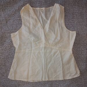 J Jill Cream Sleeveless Blouse
